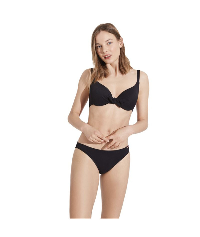 Top Bikini Ysabel Mora Aro Lazo Copa C Negro