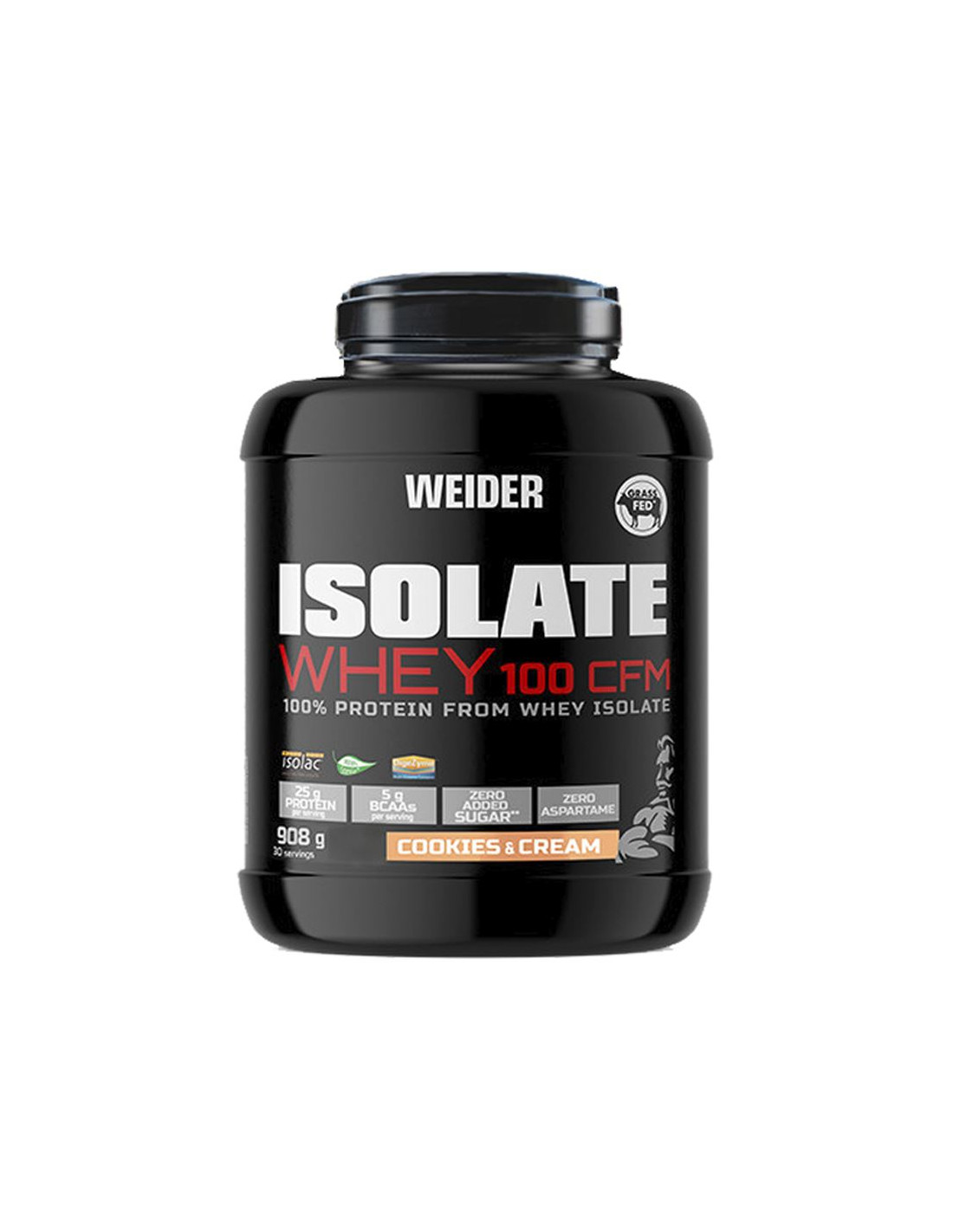 Batido de proteína Weider Isolate Whey 100 Cfm Cookies 908Gr