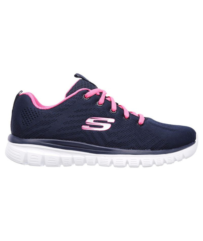 Sapatilhas Skechers Graceful-Get Connect Mulher Malha azul-marinho / guarnição rosa choque