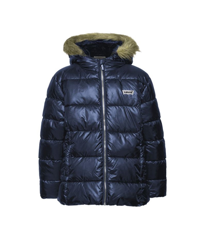 Levi's Fur Puffer Girl Coat Dark Blue