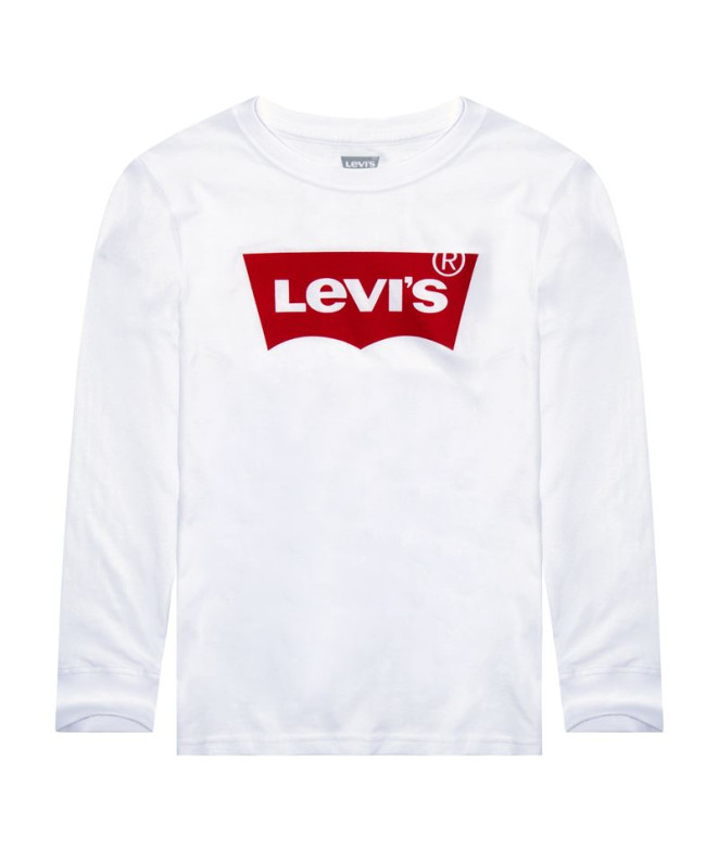 T-shirt Levi's Batwing de manga comprida para rapaz, branca