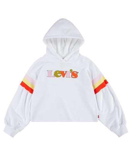 Sweat Levi's à manches longues taille haute fille blanche