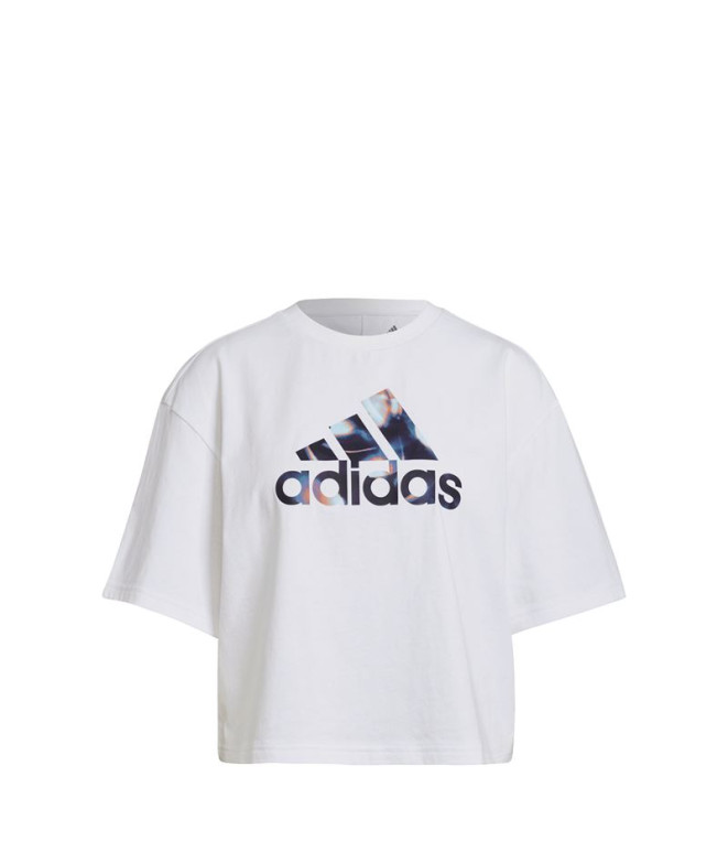 T-shirt adidas You For You Cropped Logo W Branco