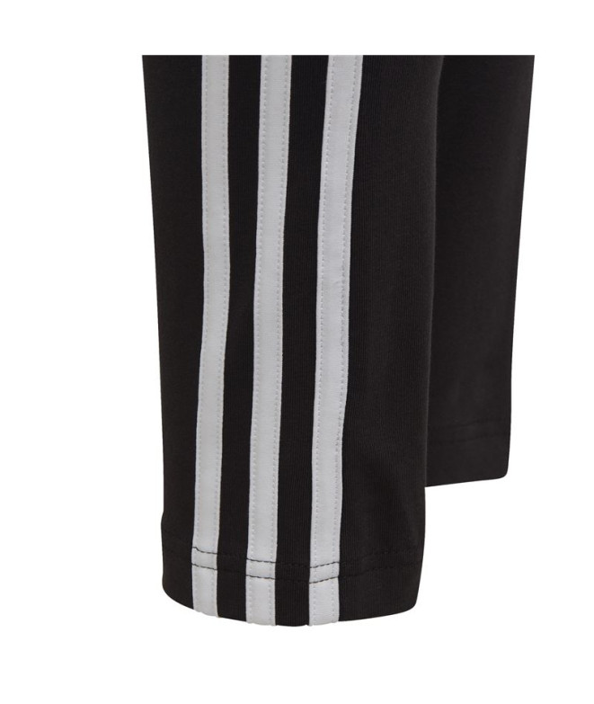 Leggings adidas Coton 3 bandes Fille Noir/Blanc