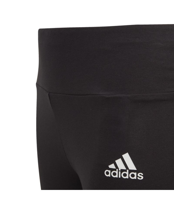 Leggings adidas Coton 3 bandes Fille Noir/Blanc