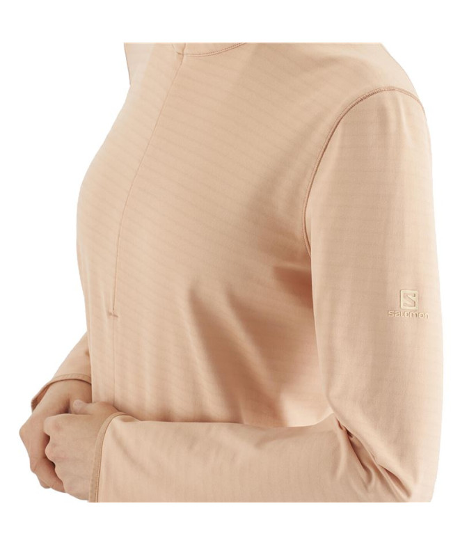 Casaco Running Salomon Outrack Half Zip Mid W Pink