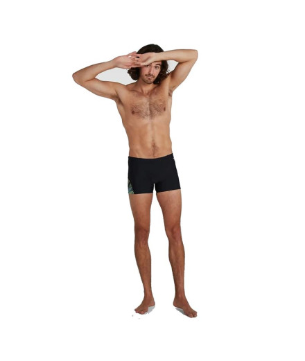Bañador de Natación speedo Allover V Cut Aquashort M negro