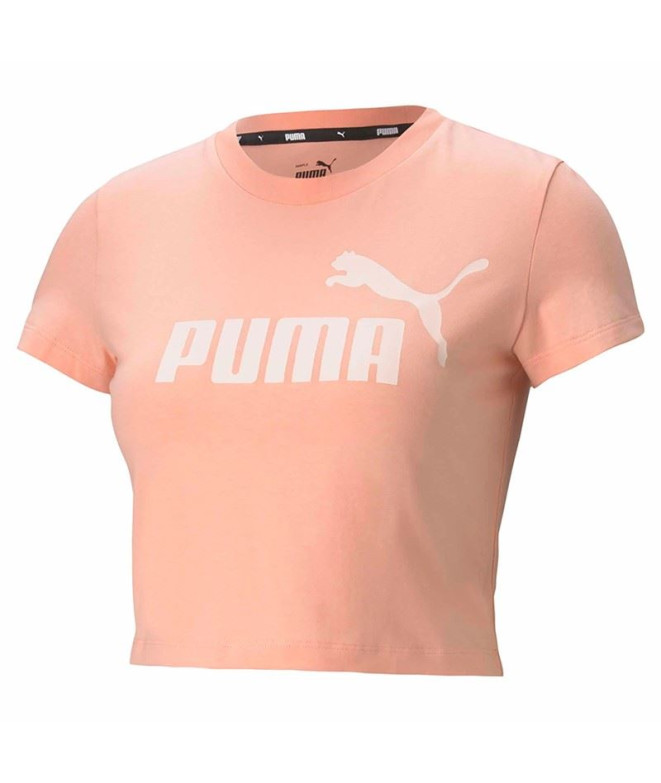 Camiseta Corta Puma Essentials Slim Logo W Pink