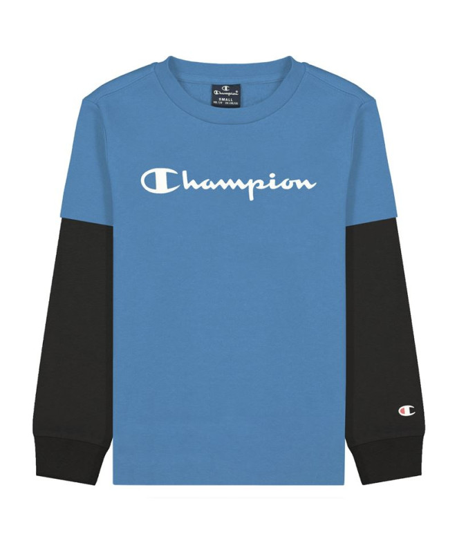 T-shirt Champion Deux manches Garçon Bleu