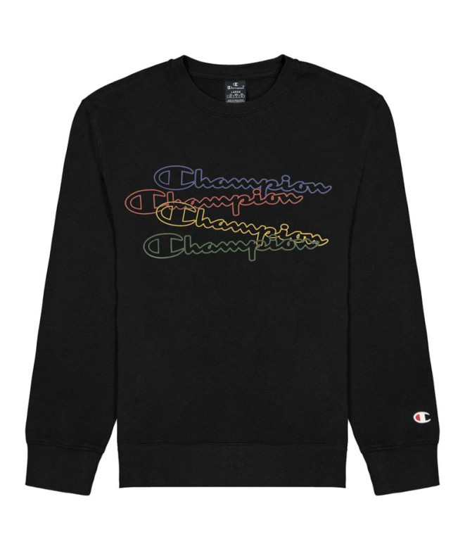 Sudadera Champion Crewneck Script Logo Boy Black