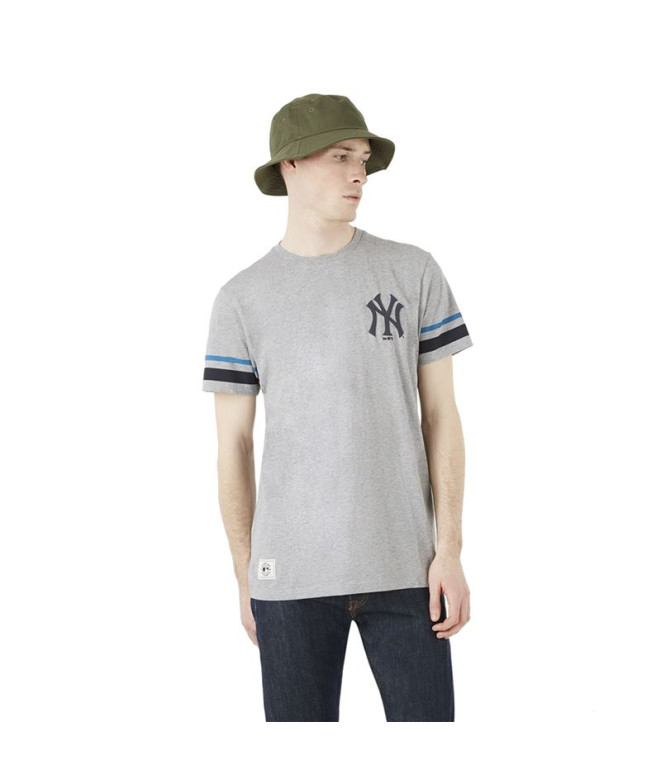 Camiseta New Era Heritage Stripe New York Yankees M Grey
