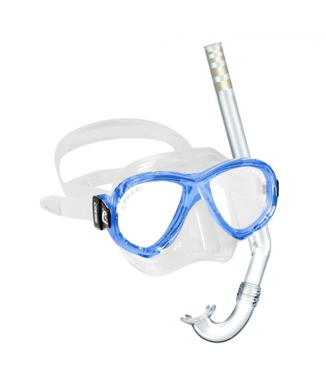 Kit de snorkel Cressi Sub Perla Junior Blue (Perla + Minigringo)