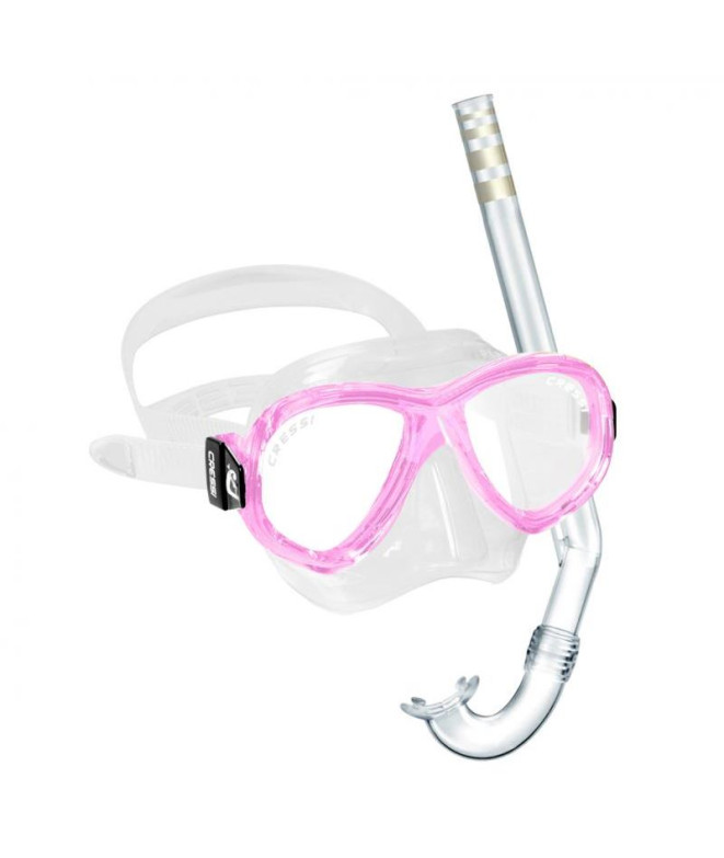 Kit de snorkel Cressi Sub Perla Junior Rosa (Perla + Minigringo)