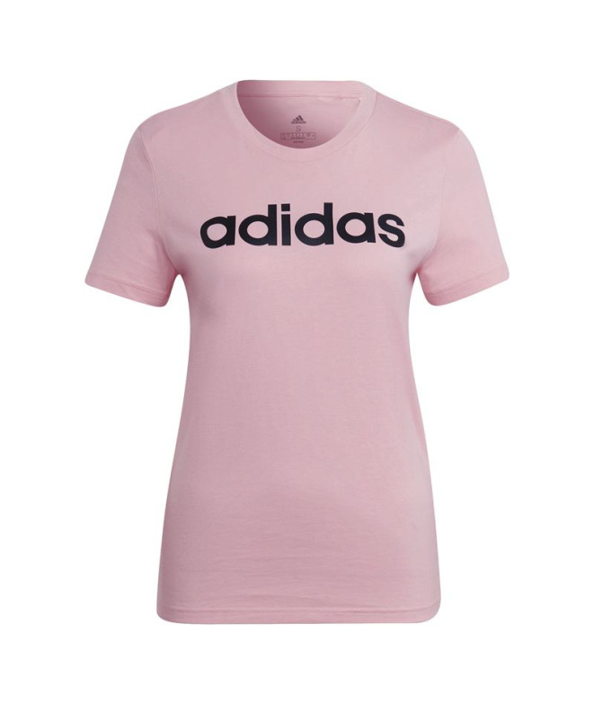 Camiseta adidas Loungewear Essentials Slim Logo W Pink