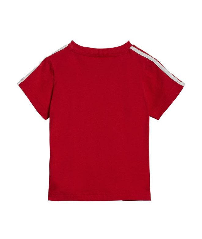 Conjunto adidas 3 Band Kids Vermelho