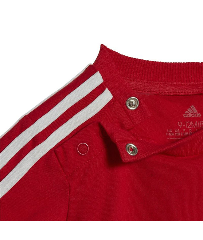 Conjunto adidas 3 Band Kids Vermelho