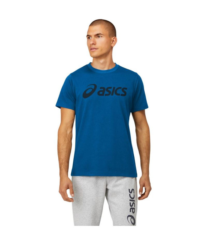 ASICS - T-shirt bleu avec grand logo