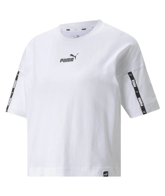 T-Shirt branca Puma Power Tape Cropped W