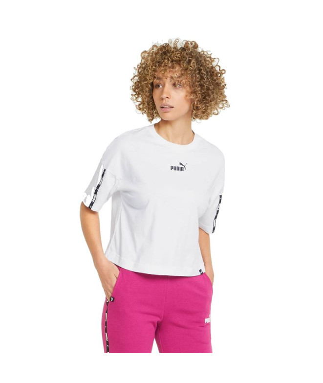 T-Shirt branca Puma Power Tape Cropped W