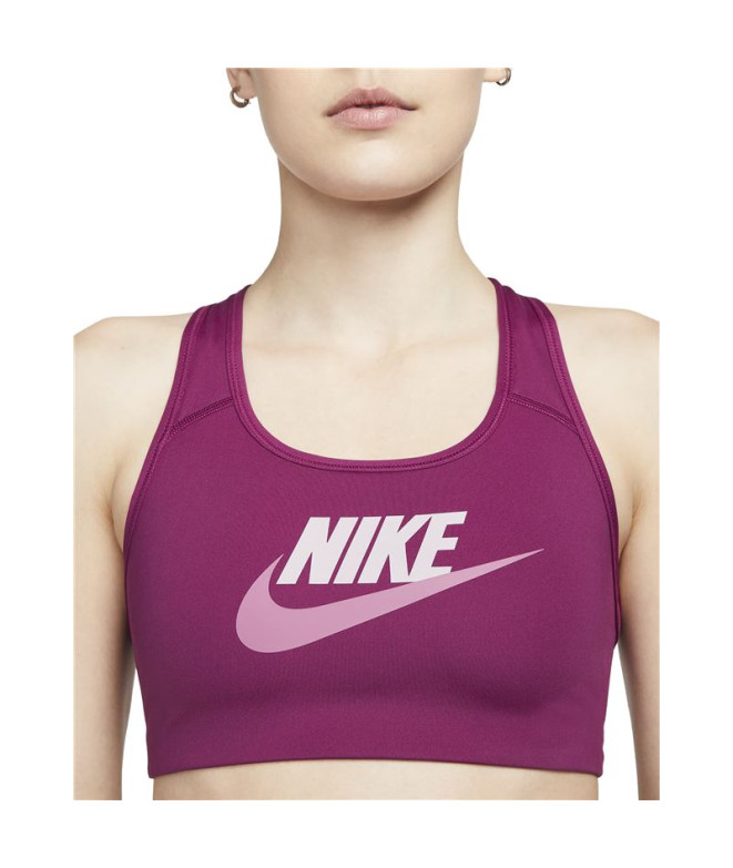 Brassiere de sport Nike Dri-FIT Swoosh W Sangria