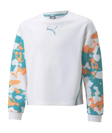 Sudadera sin capucha Puma Alpha Crew Girls White