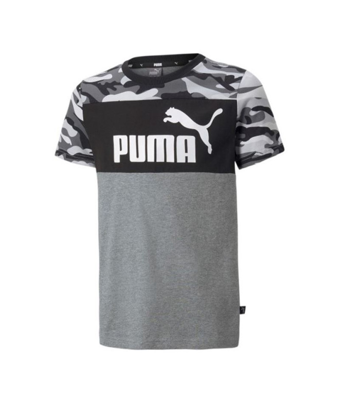 T-shirt preta Puma ESS+ Camo para rapaz