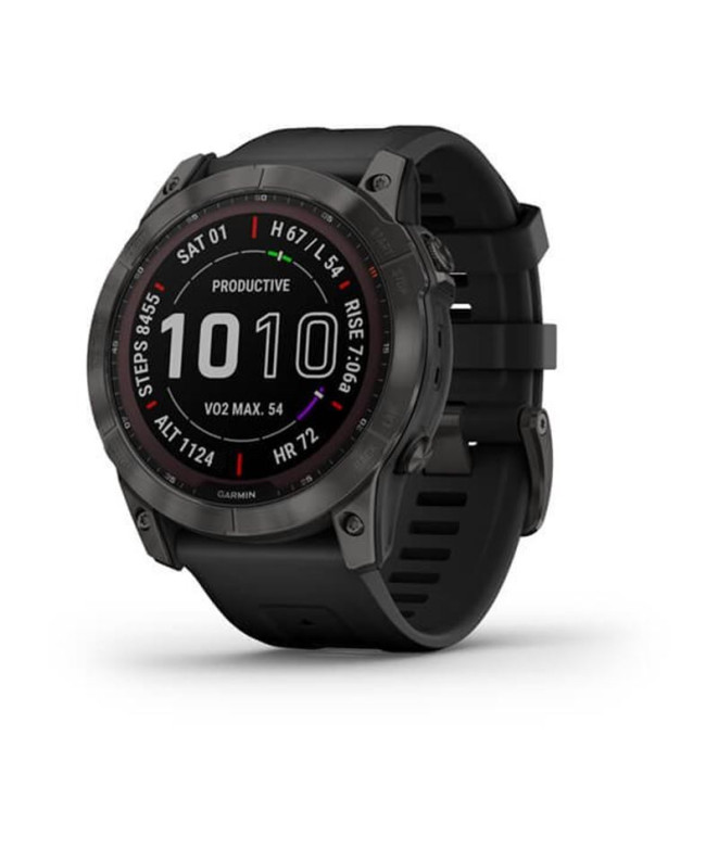 Montre Garmin Fénix 7X Saphir Solaire Noir Carbone Titane DLC