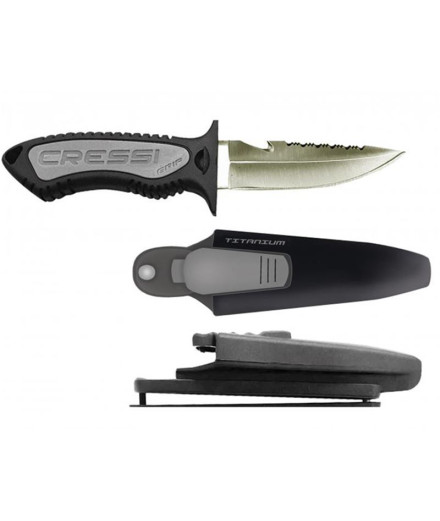 Cuchillo de pesca submarina Cressi Sub Grip Punta Titanio...