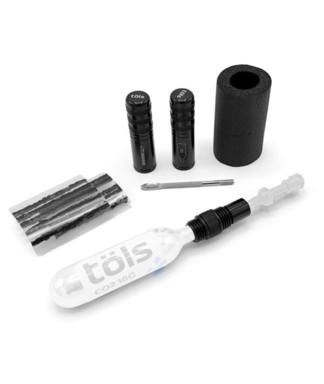 Kit reparaciones de ciclismo Töls Aina + CO2 Black