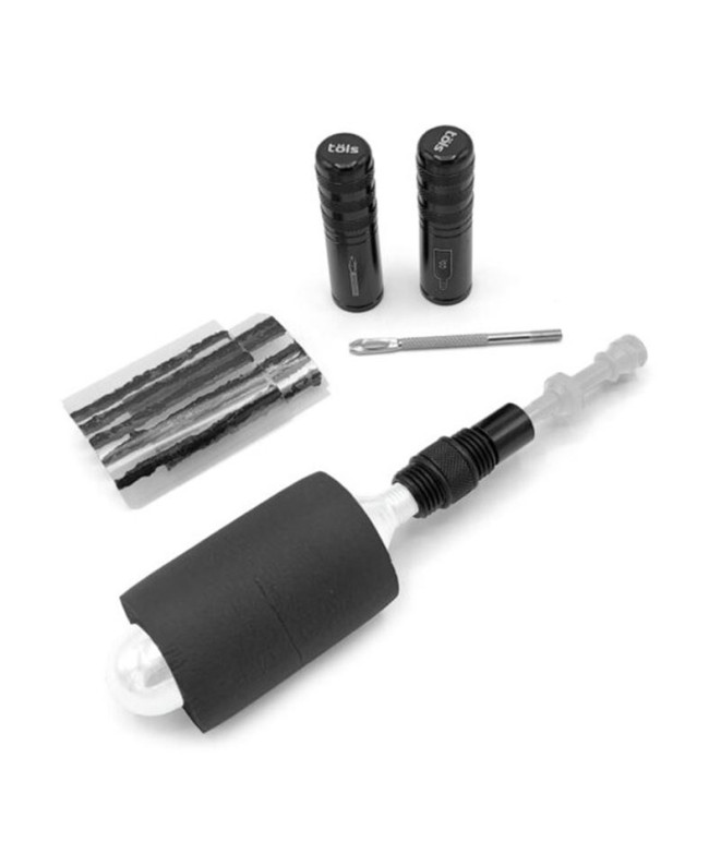 Kit reparaciones de ciclismo Töls Aina + CO2 Black