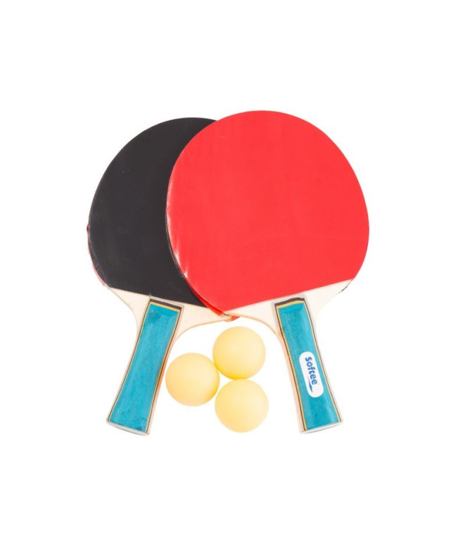 Conjunto de 2 pás e 3 bolas de ping-pong Softee EQSI