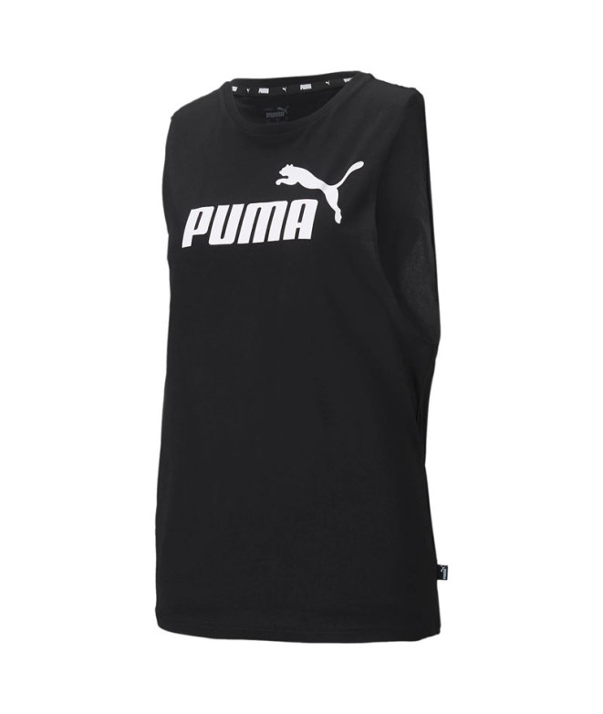 T-shirt sem mangas preta Puma Essentials Cut Off Logo Tank W