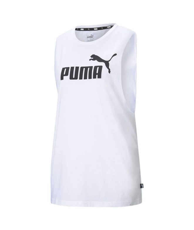 Camiseta Puma Essentials Cut Off Logo Blanco