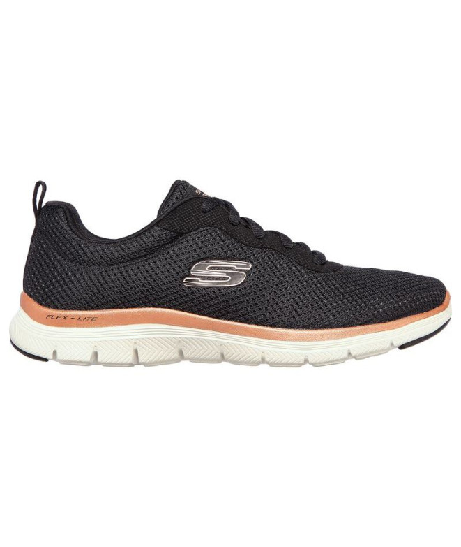 Chaussures Skechers Flex Appeal 4.0-Bril Femme Maille noire / Garniture or rose