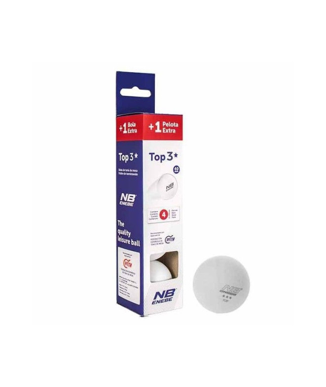Caja 3+1 Pelotas Enebe TOP 3* 40 MM White