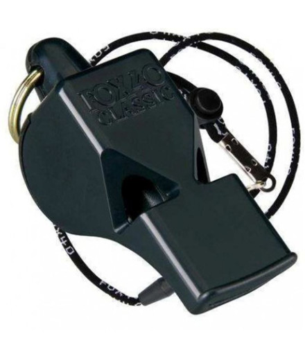 Apito FOX 40 CLASSIC com cordão de segurança Preto