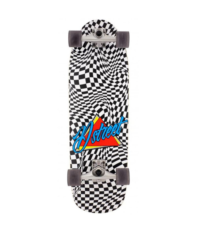 Longboard DStreet Surfskate Check Warp BK