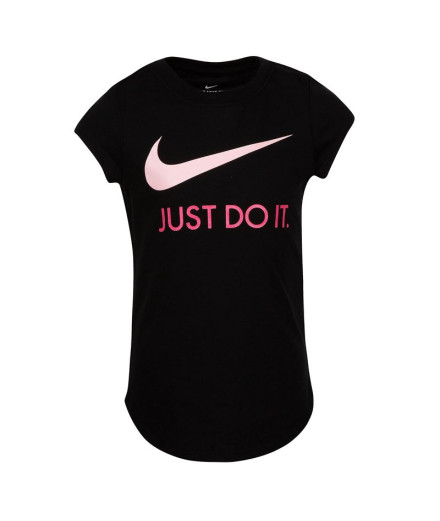 Camiseta Nike Menina Swoosh JDI cor-de-rosa