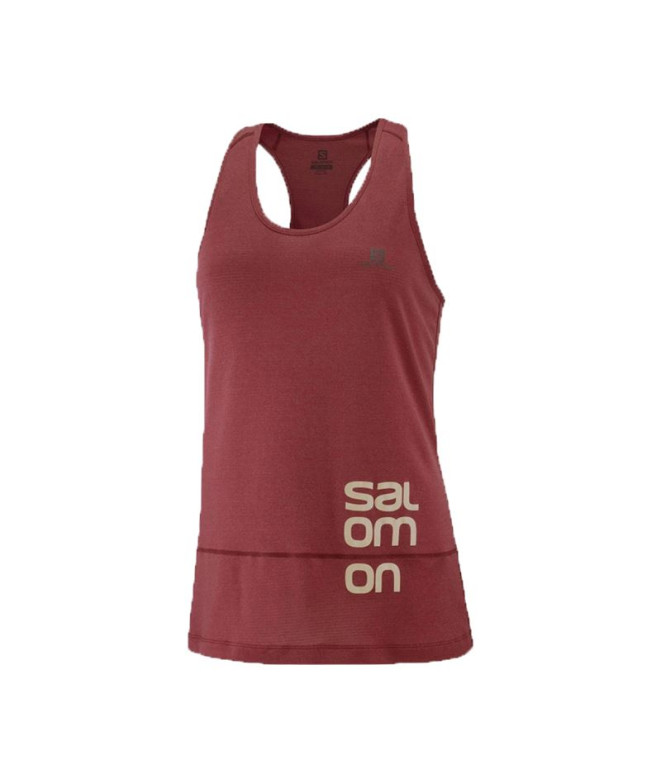 Camiseta de Trail Salomon Cross Run Mujer RD