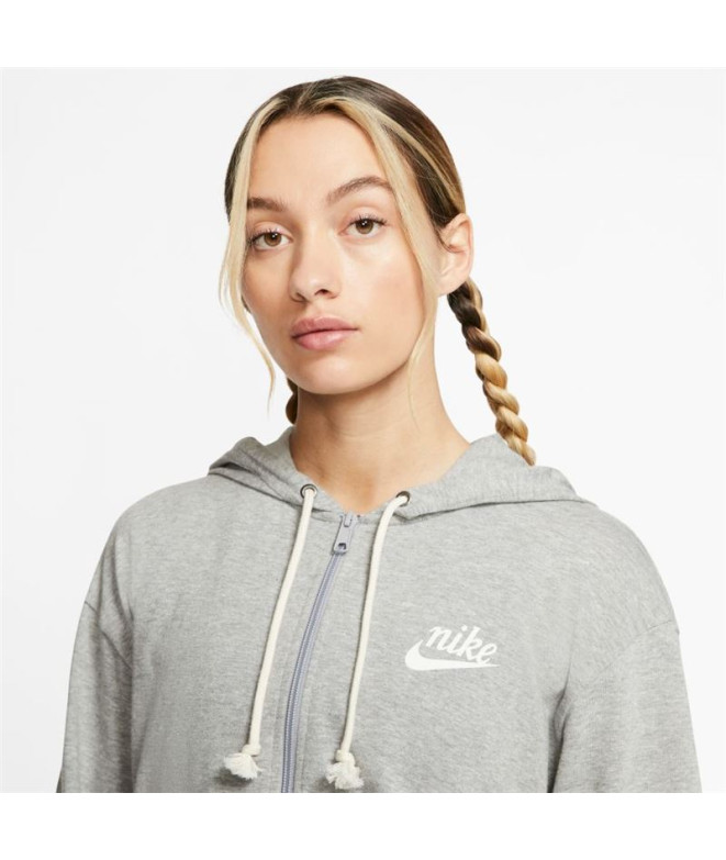 Casaco Nike Sportswear Gym Vintage Mulher Cinza