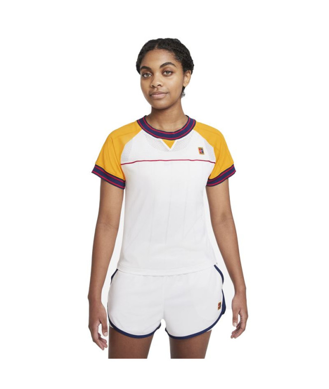 Camiseta de tenis Nike Court Dri-Fit Slam Mujer Blanco