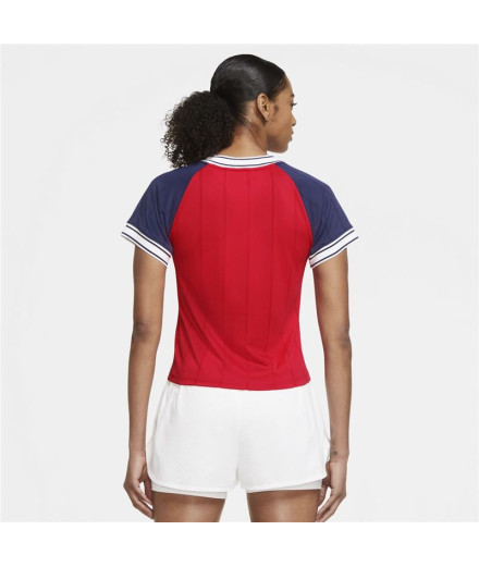 T-shirt tennis Nike Court Femme de Dri-Fit Slam Red 2