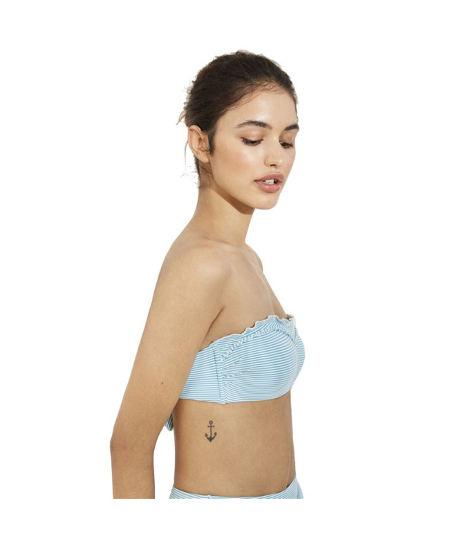 Bikini top Ysabel Mora Bandeau Stripes B Cup