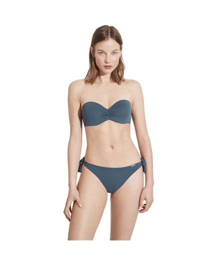 Top de bikini Ysabel Mora Bandeau Push-Up B Cup Bleu