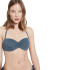 Top de biquíni Ysabel Mora Bandeau Push-Up B Cup Azul