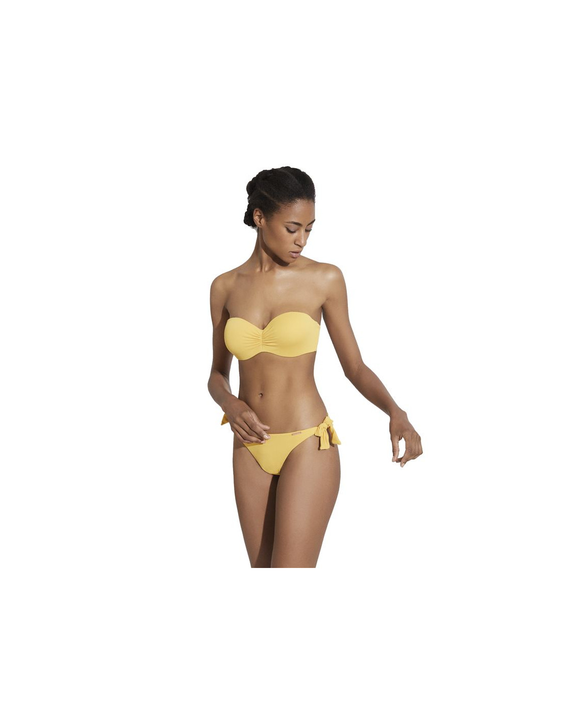 Top bikini ysabel mora bandeau push-up copa b amarillo