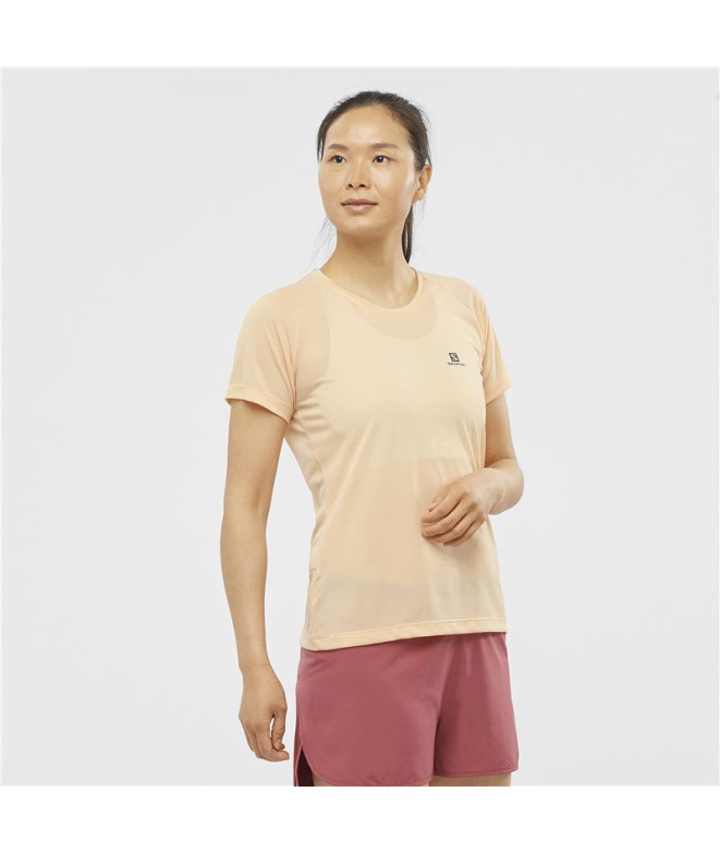 Running top Salomon Cross Rebel Woman Salmon