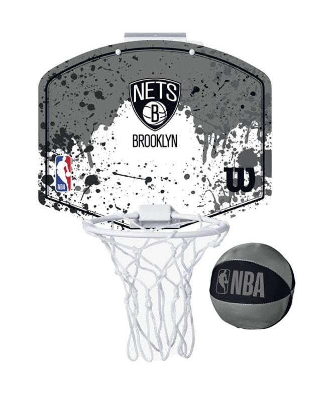 Mini canasta de baloncesto Wilson NBA Brooklyn Nets BK