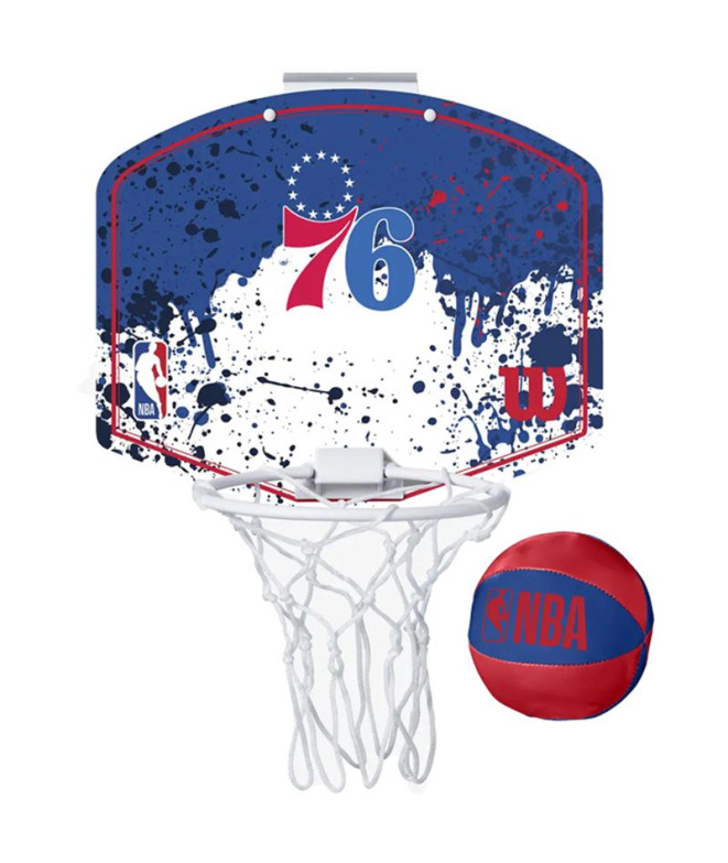 Mini cesto de basquetebol Wilson Equipa da NBA Philadelphia 76ers BL