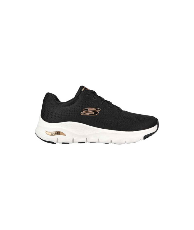 Chaussures Skechers Arch Fit - Big Appea Femme Maille noire/bordures or rose